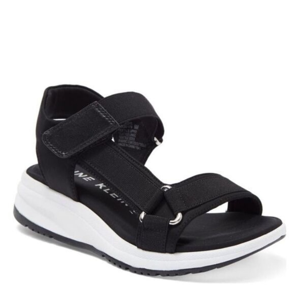 ANNE KLEIN Goldie Sport Sneaker Sandal, Comfort Cushioned, Black,‎ Size 11, NWT